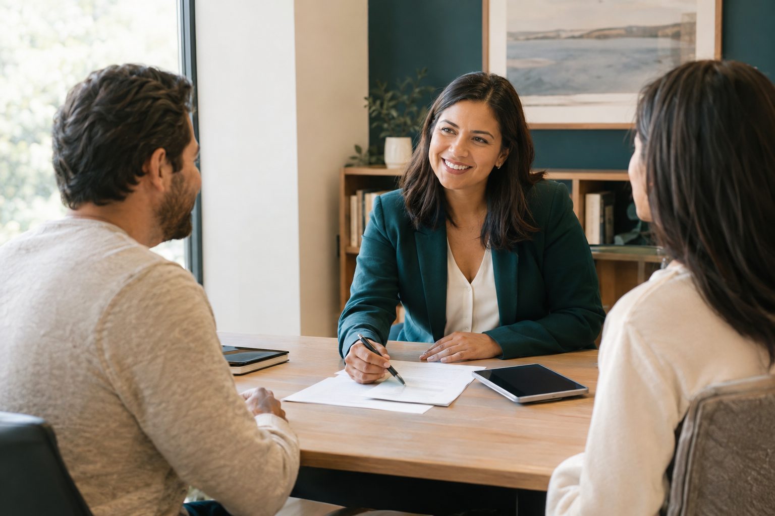 Advisor meeting with clients
